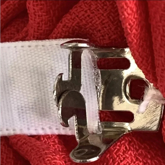 Vintage Made in France Bow Ribbon Hair Clip Barrette Retro Large Ruffles Red - Picture 7 of 10